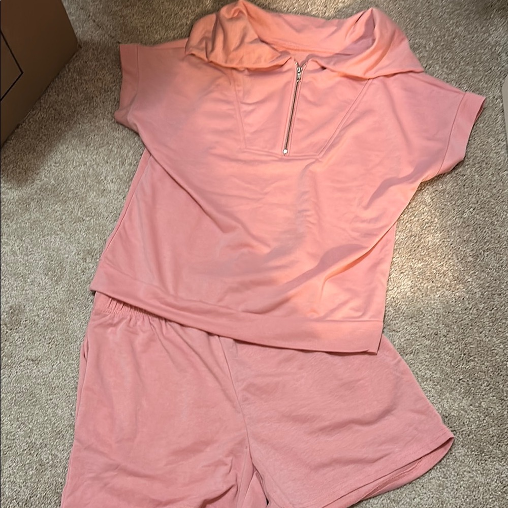 Women's Pink Lounge Short Set